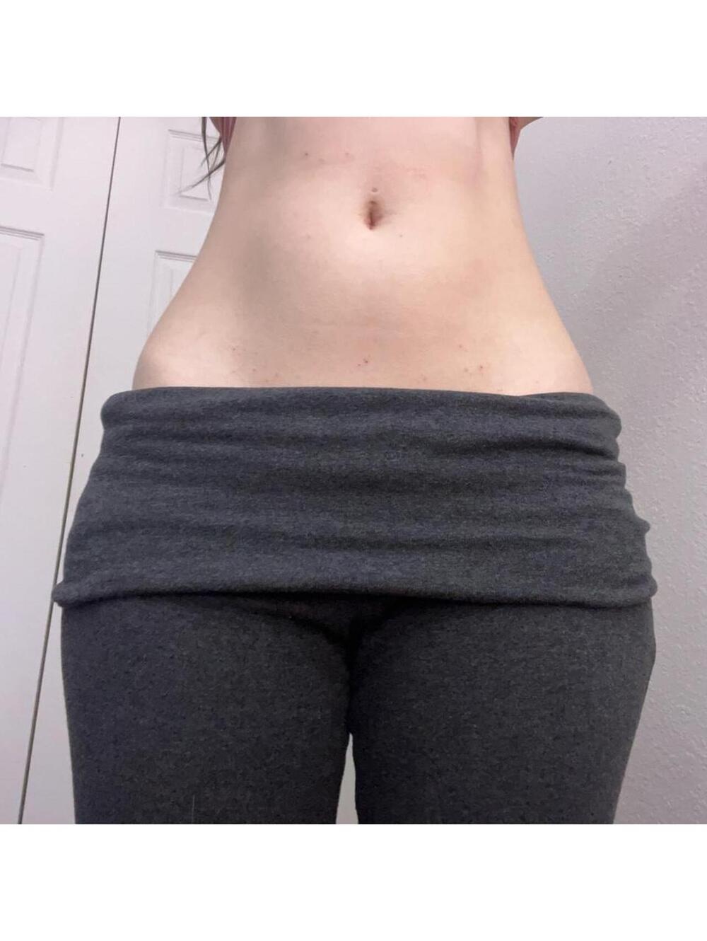 Gray fold over leggings